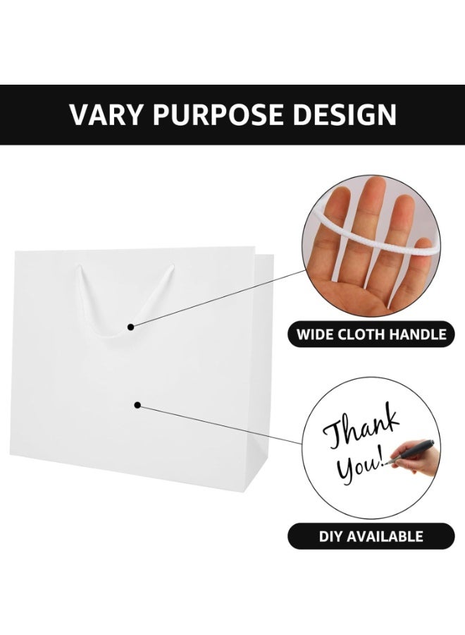 FAYET 10 Pcs White Gift Bags with Handles, Durable Paper Bags for Retail, Shopping, Birthday, Wedding Parties, and DIY Customization（44x12x32CM） - Image 3